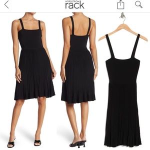 Theory Pleated Square Neck Dress